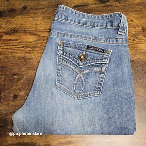 Vtg Calvin Klein Jeans Size 14 Lean Bootcut Mid Rise Button Flap Western Y2K